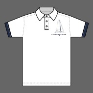 Patron de polo blanc vue de face "L'Hydroptère"