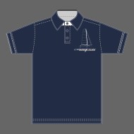 Patron de polo bleu marine vue de face "L'Hydroptère"