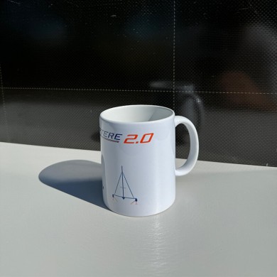 High quality ceramic mug with a visual of L'Hydroptère and L'Hydroptère CH with foils